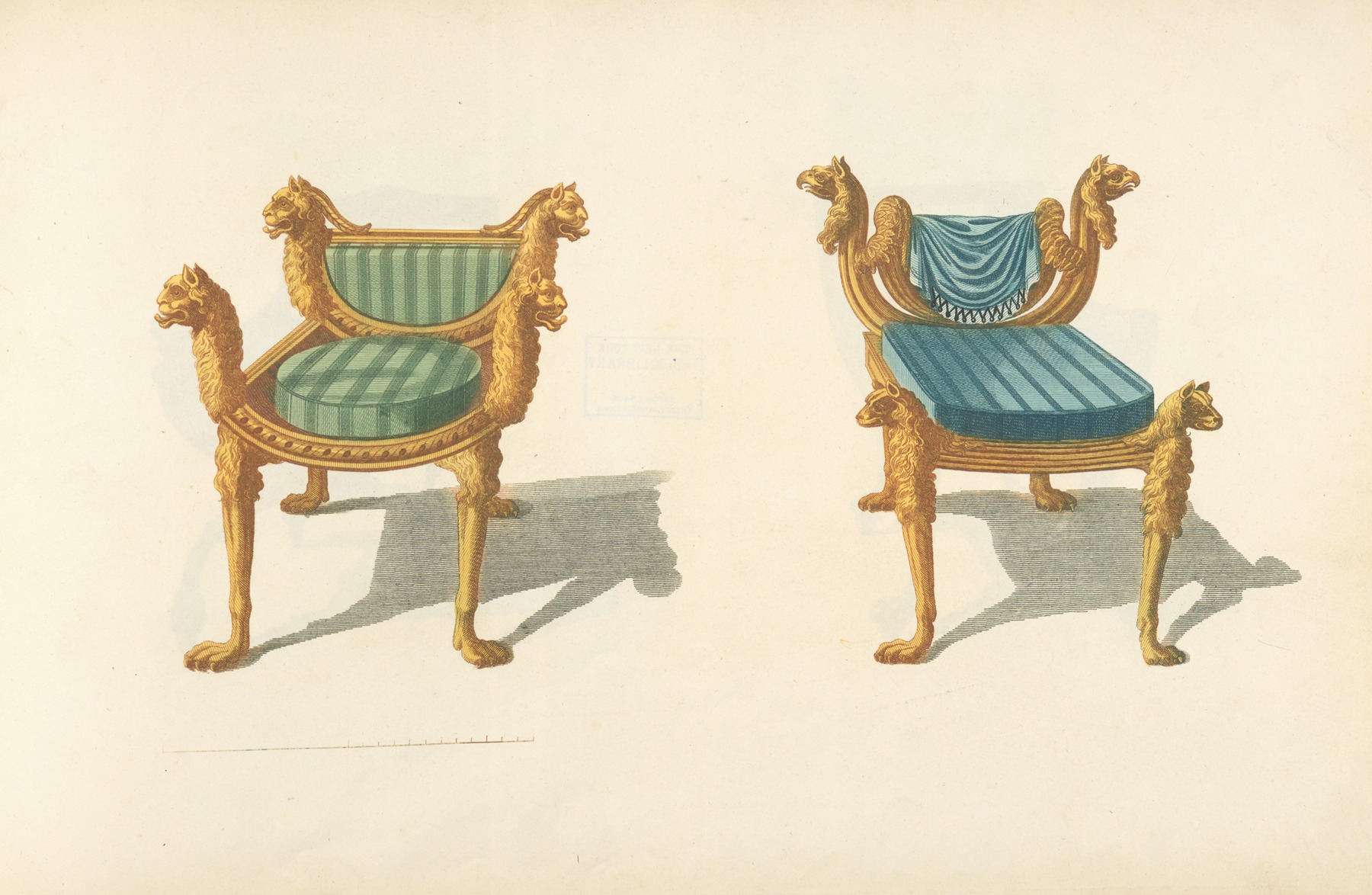 Thomas Sheraton - Two chairs with animal motifs