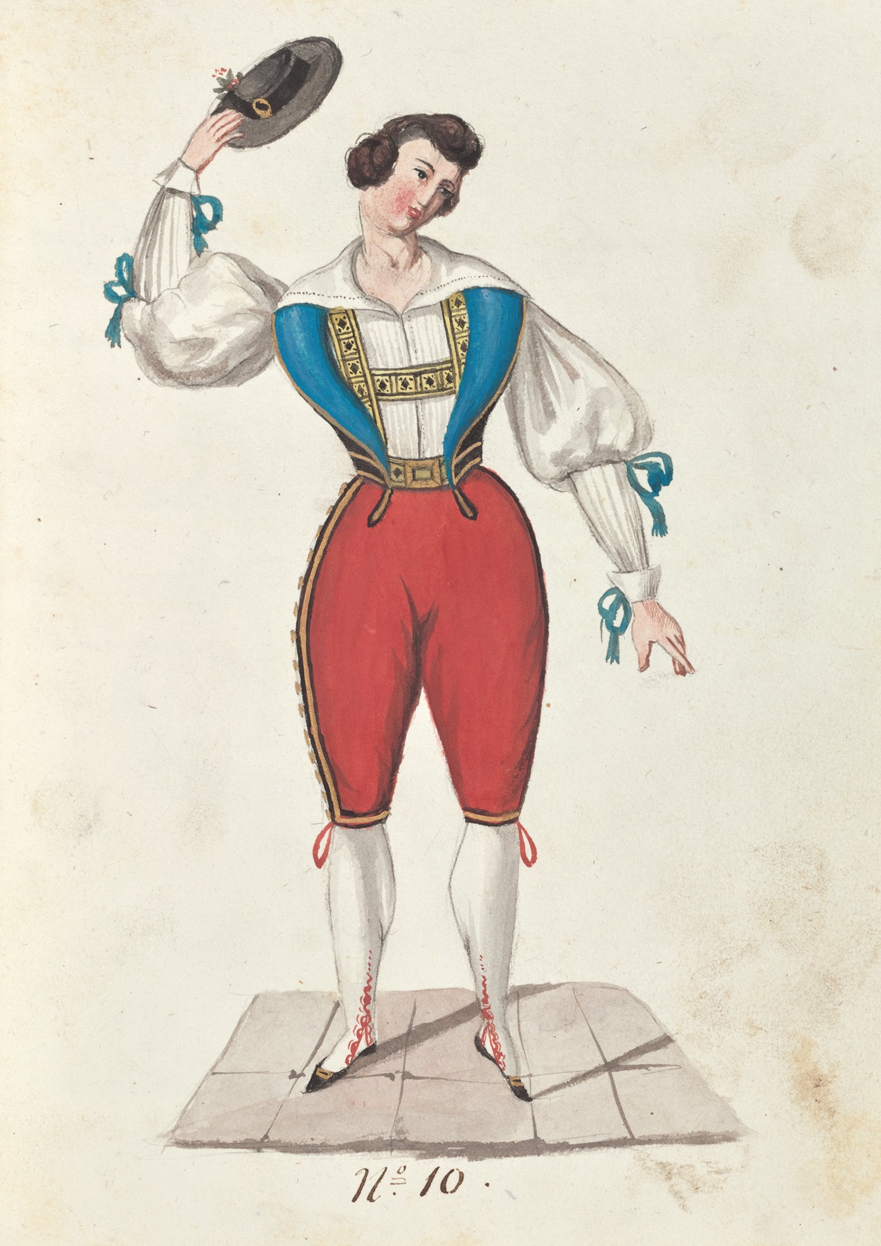 Vincenzo Battistini - Costume designs for the ballet La Pastorella Svizzera Pl.10