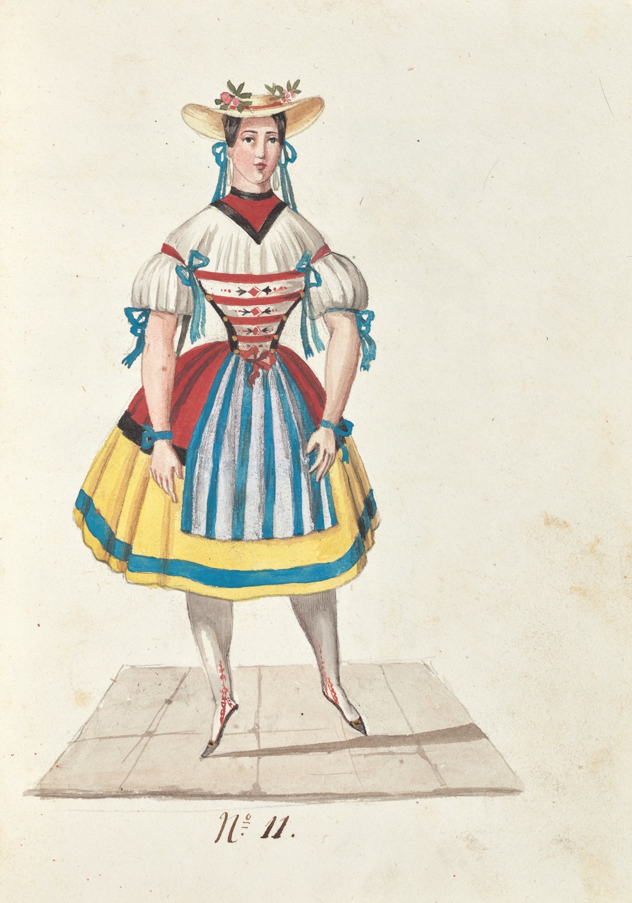 Vincenzo Battistini - Costume designs for the ballet La Pastorella Svizzera Pl.11