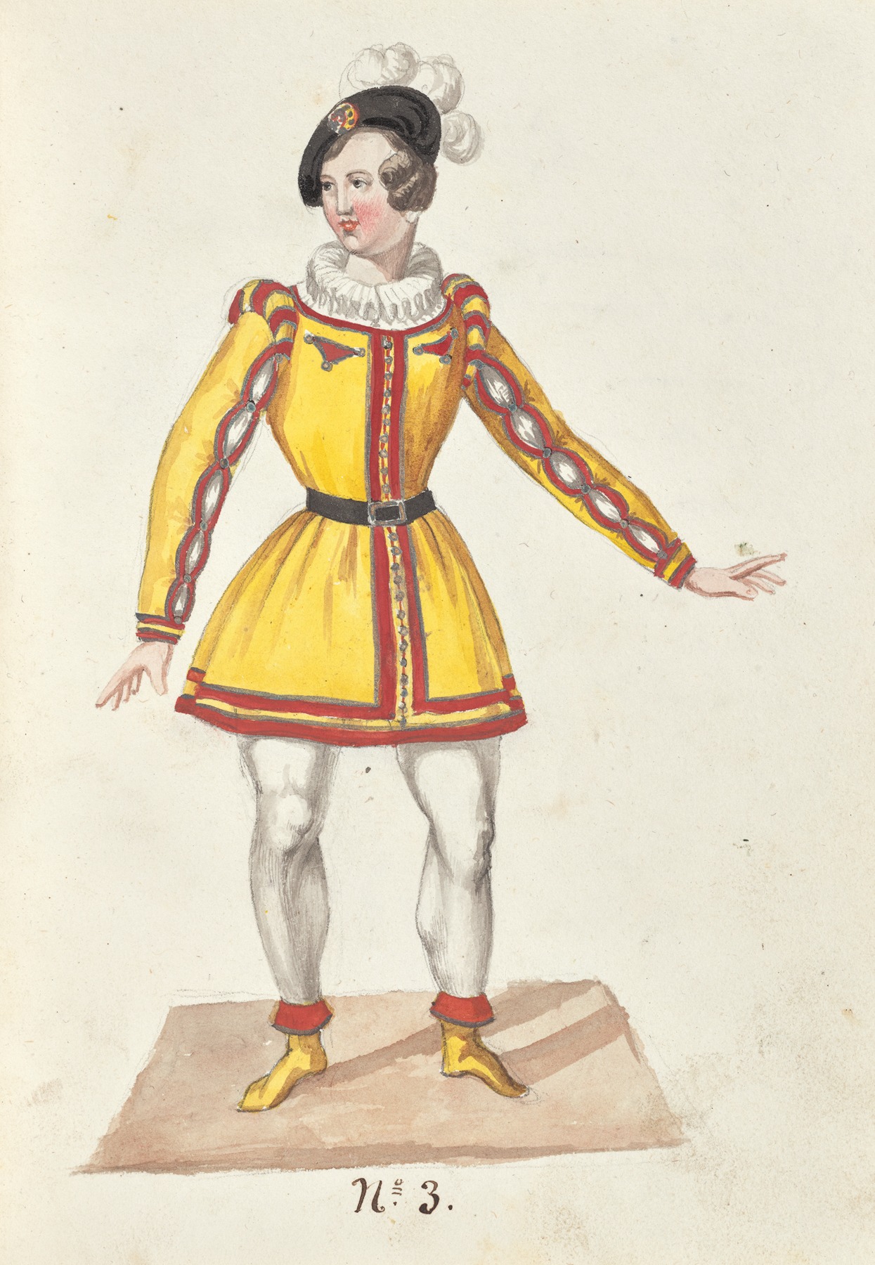 Vincenzo Battistini - Costume designs for the ballet La Pastorella Svizzera Pl.3