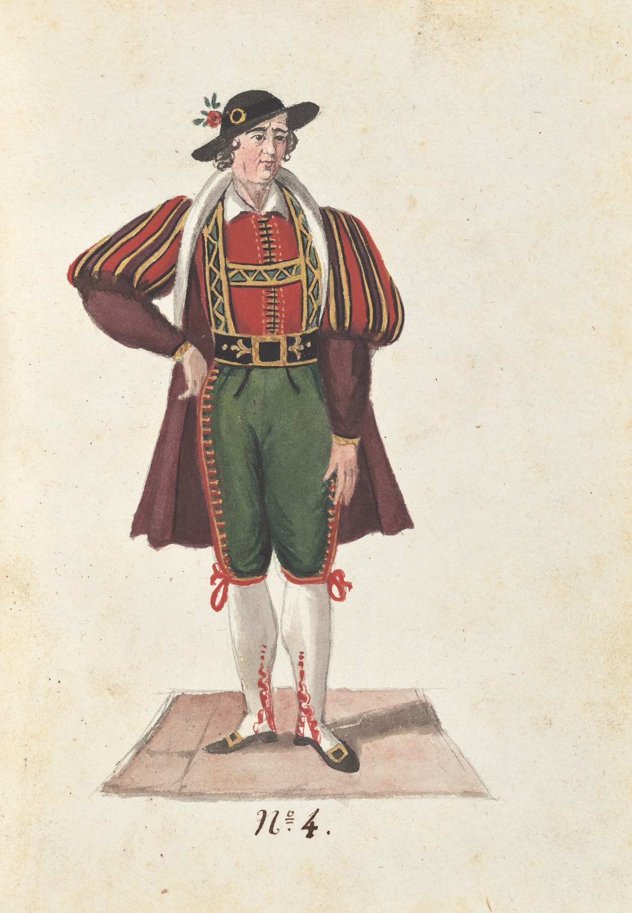 Vincenzo Battistini - Costume designs for the ballet La Pastorella Svizzera Pl.4