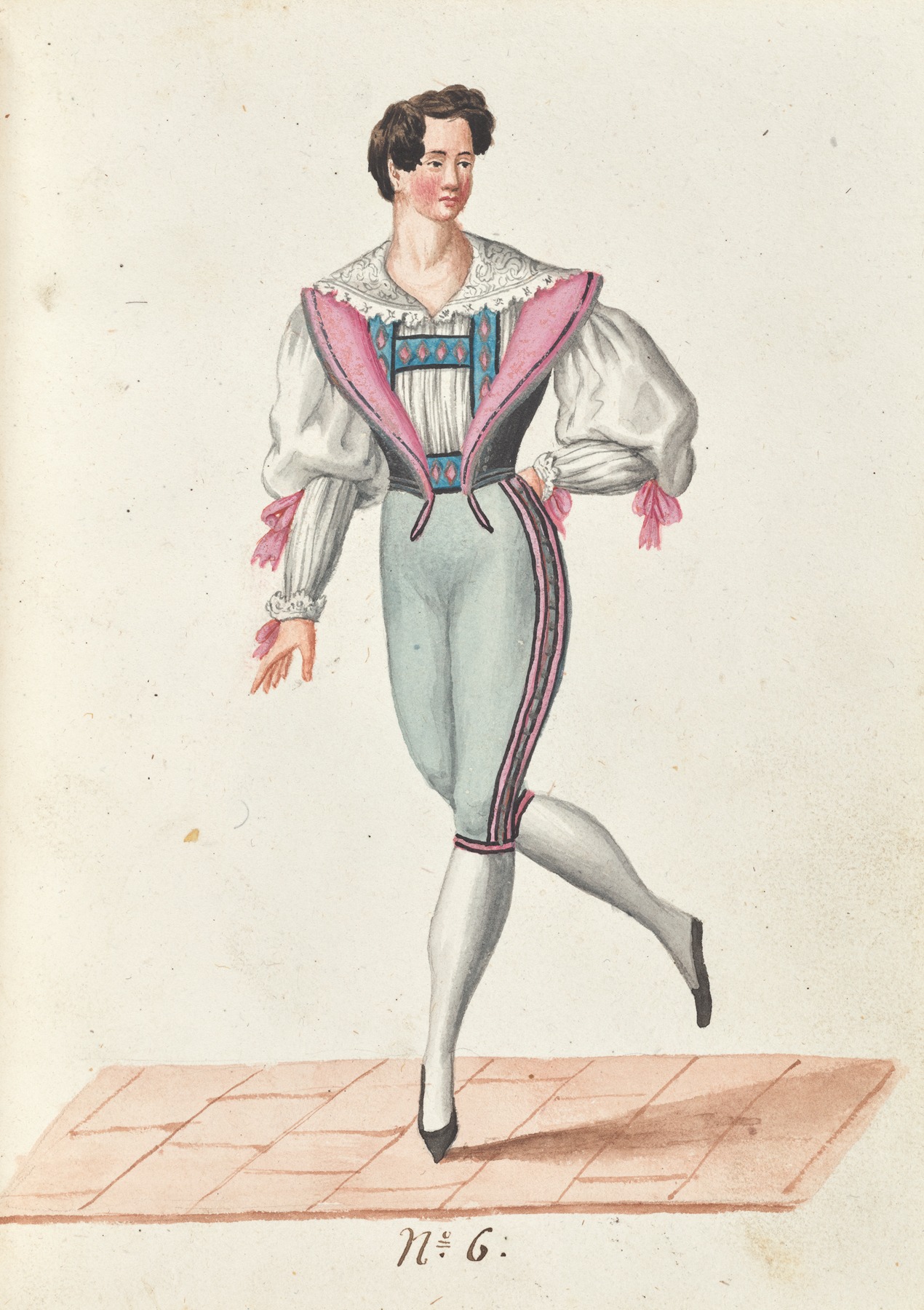 Vincenzo Battistini - Costume designs for the ballet La Pastorella Svizzera Pl.6