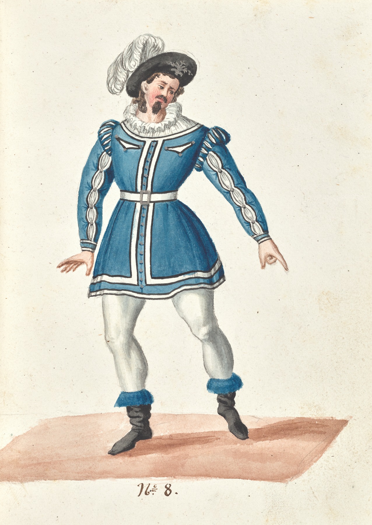 Vincenzo Battistini - Costume designs for the ballet La Pastorella Svizzera Pl.8