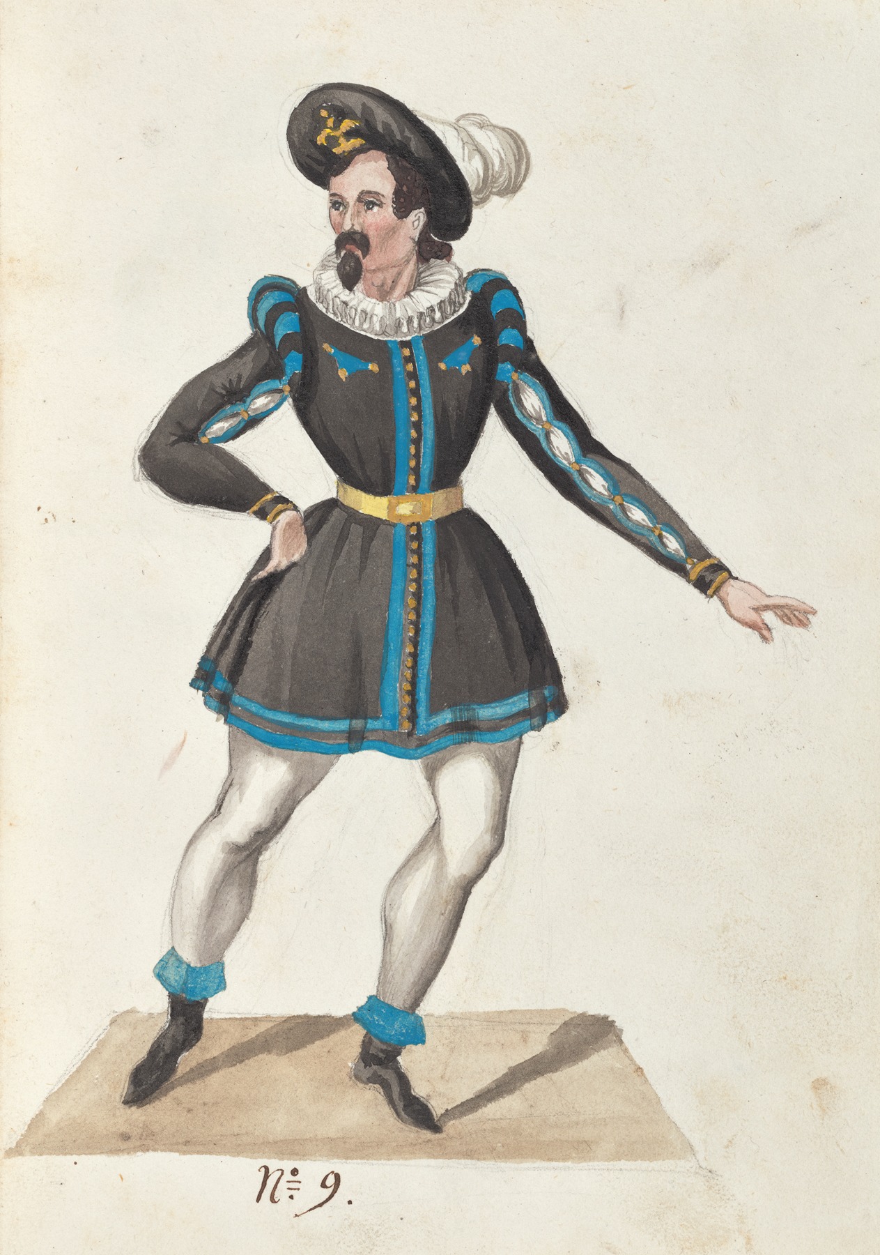 Vincenzo Battistini - Costume designs for the ballet La Pastorella Svizzera Pl.9