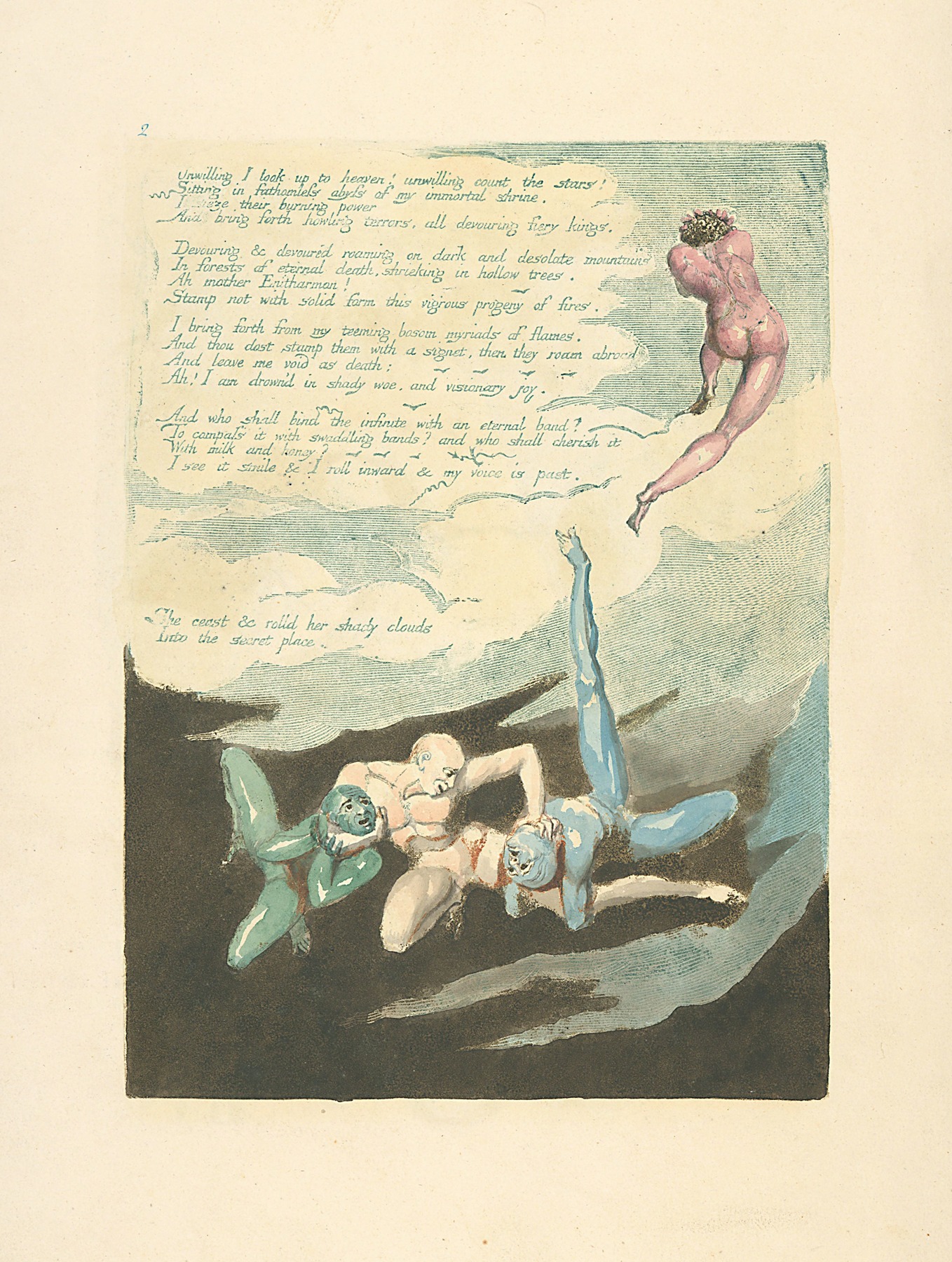 William Blake - Unwilling I look up to heaven!…
