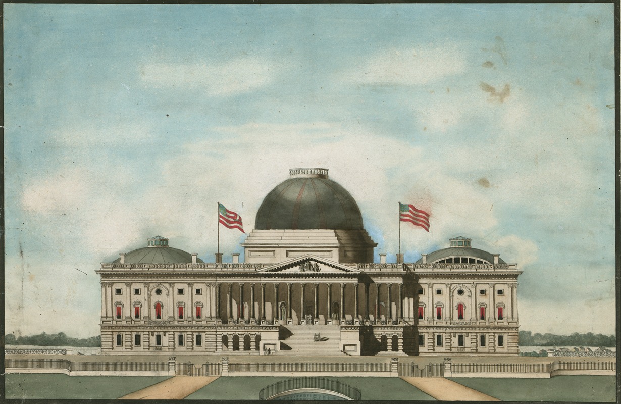Alexander Jackson Davis - United States Capitol, Washington, D.C. East front elevation, rendering