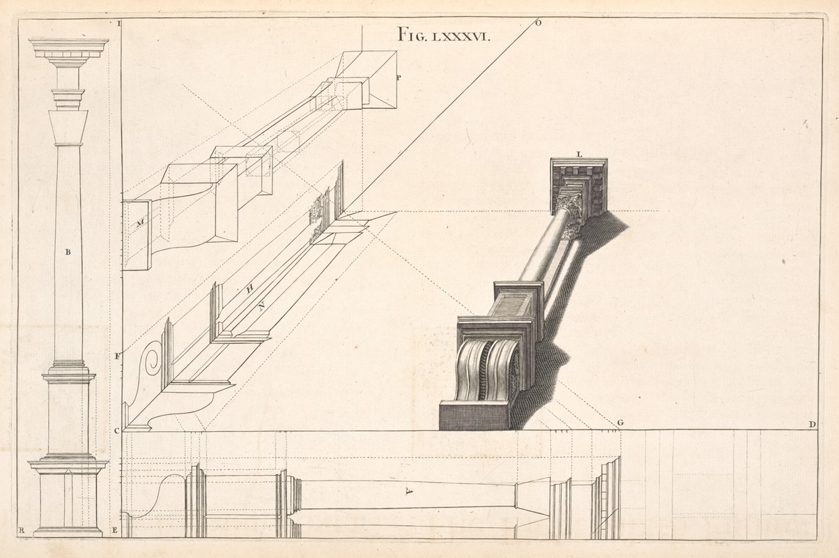 Andrea Pozzo - A column in horizontal perspective.