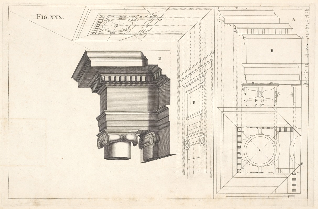 Andrea Pozzo - An Ionick work in perspective; with the manner of reconciling the fictitious to the solid architecture.