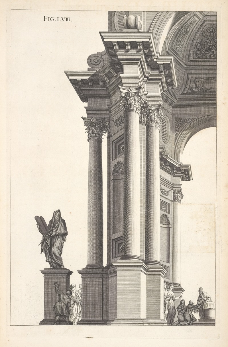 Andrea Pozzo - Part of an octangular work of the Corinthian order.