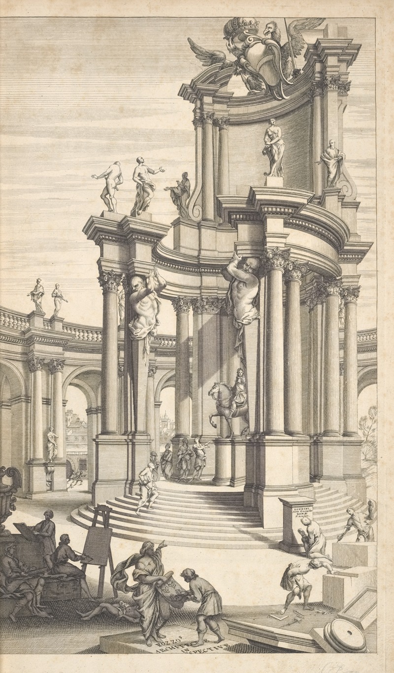 Andrea Pozzo - Rules and examples of perspective, proper for painters and architects, etc – Frontispiece