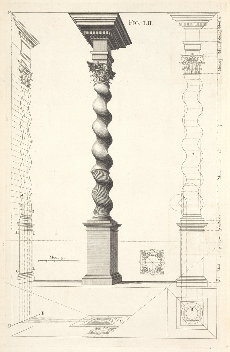 Andrea Pozzo - The description of a wreath’d column, of the composite order.