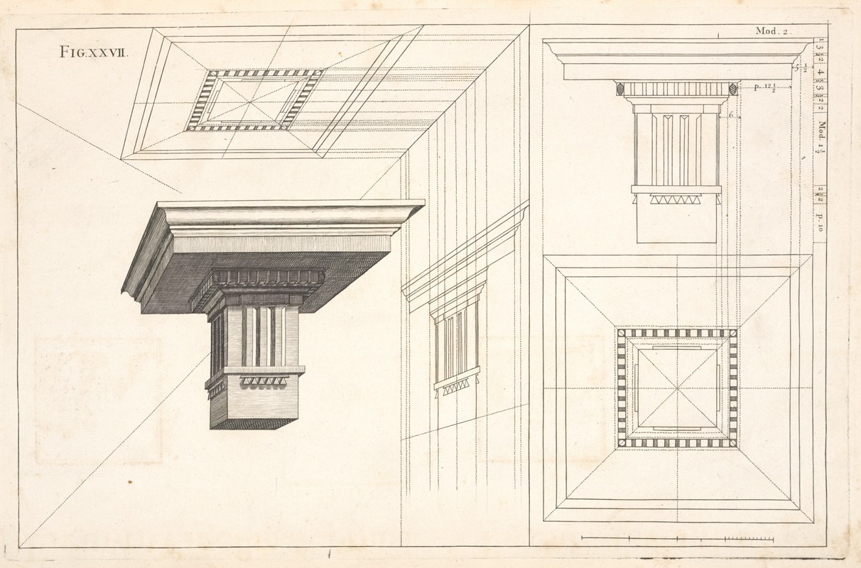 Andrea Pozzo - The Dorick entablature in perspective