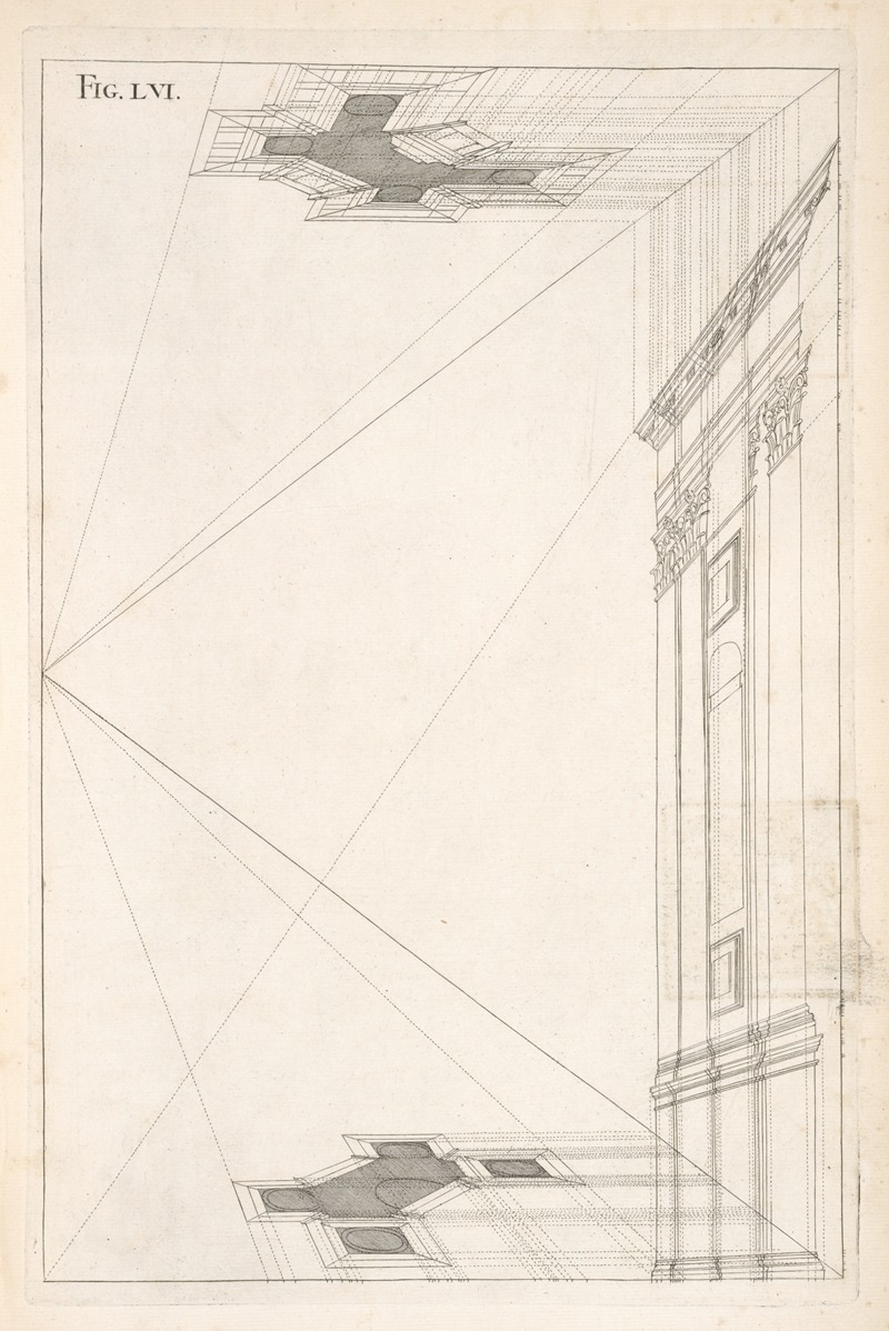 Andrea Pozzo - The perspective plans and upright of the Corinthian design foregoing.