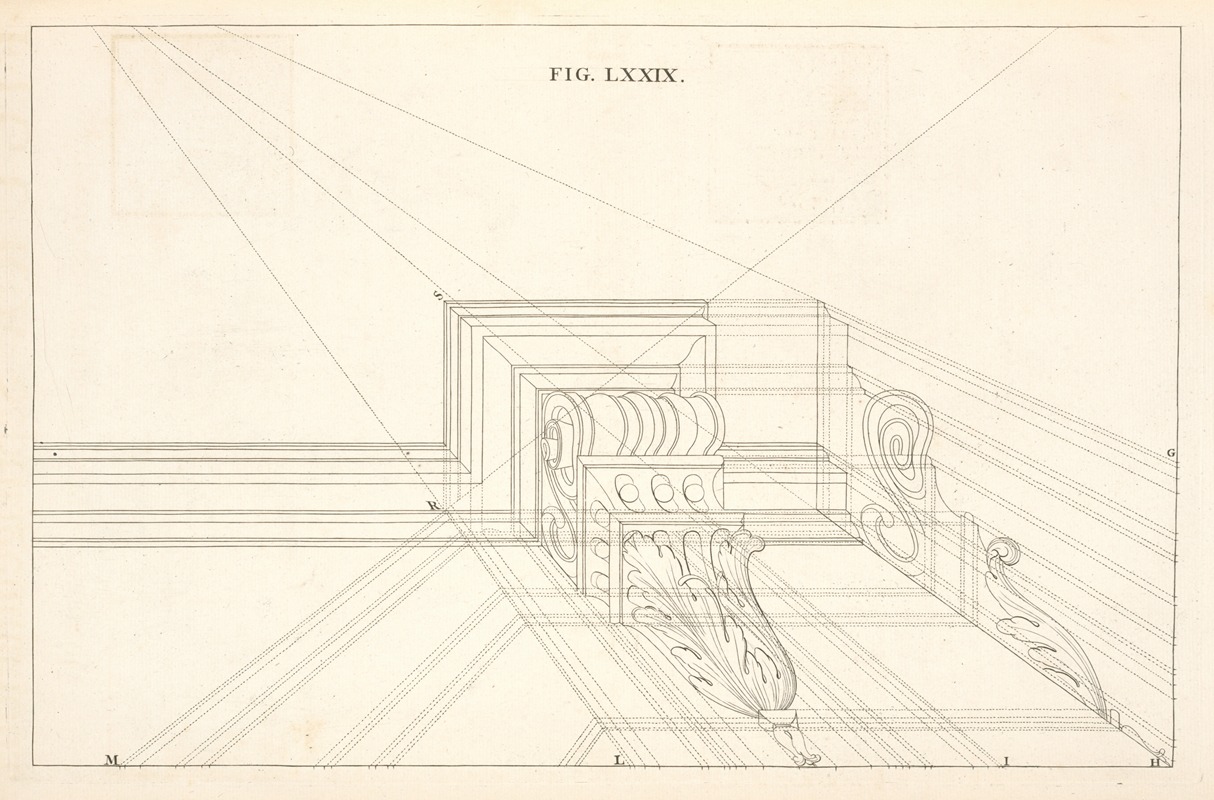 Andrea Pozzo - The plan and elevation of a corbel in perspective.