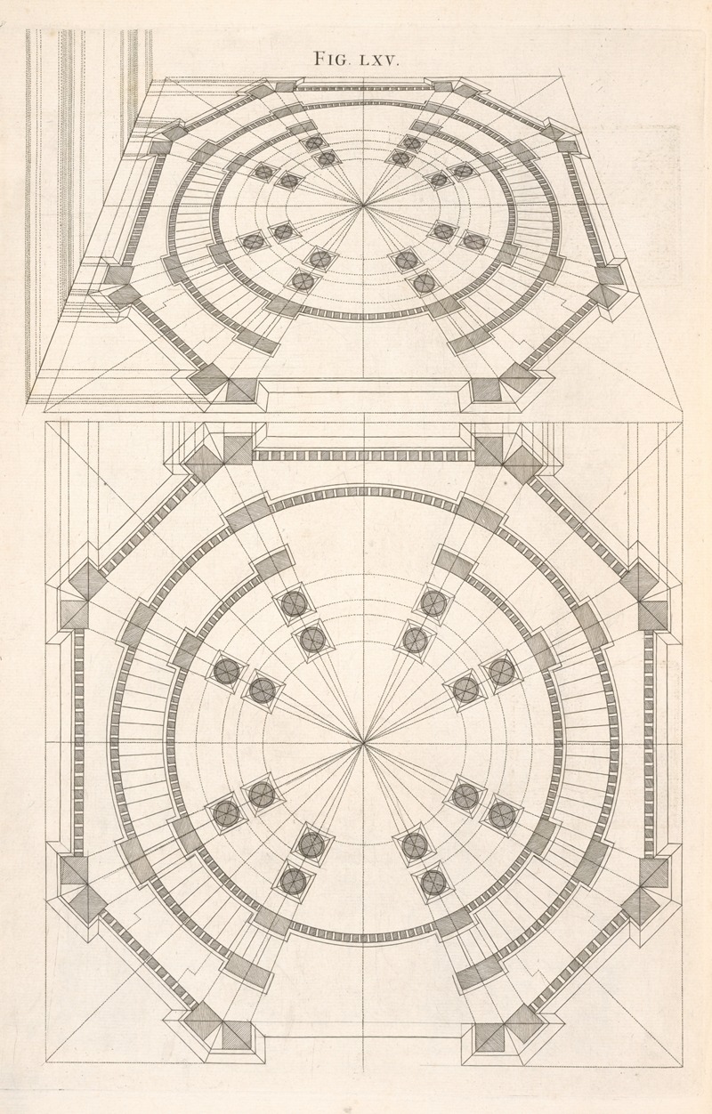Andrea Pozzo - The plan of a circular work in perspective.