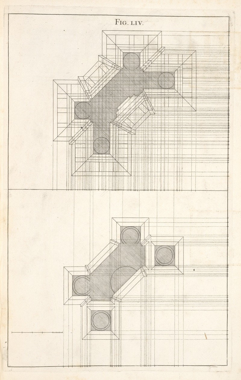 Andrea Pozzo - The plan of a design of the Corinthian order.
