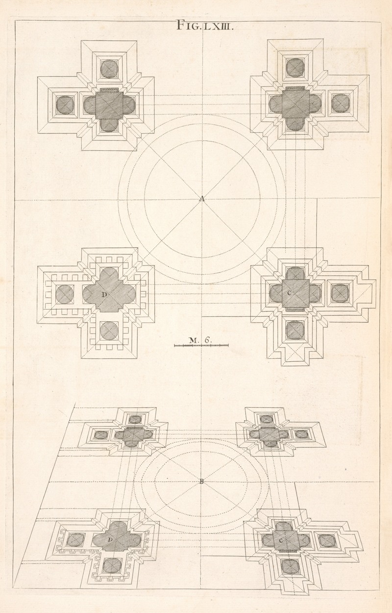 Andrea Pozzo - The plan of a square design.