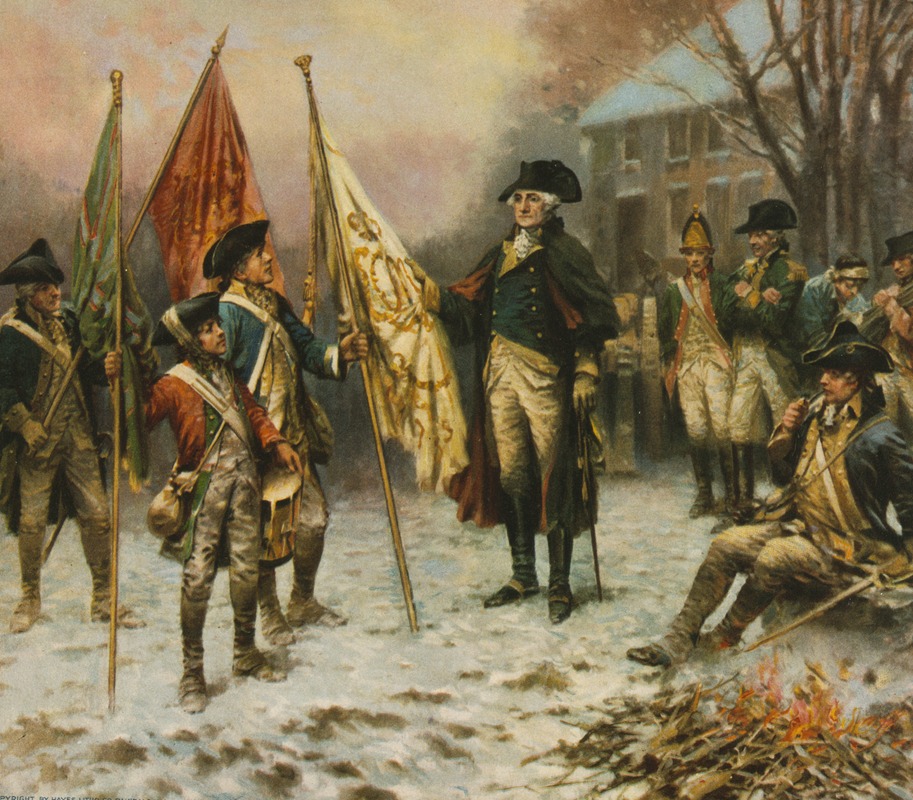 Edward Percy Moran - Washington inspecting the captured colors after the battle of Trenton