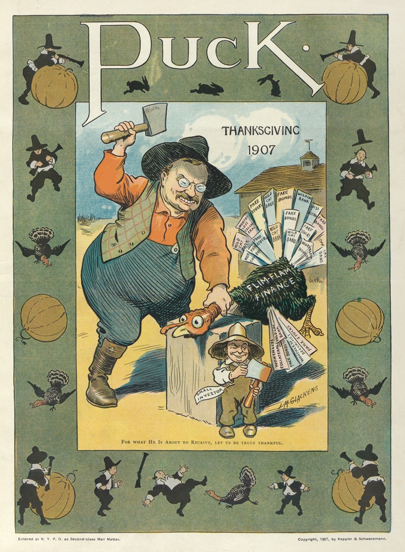 Louis Glackens - Puck Thanksgiving 1907