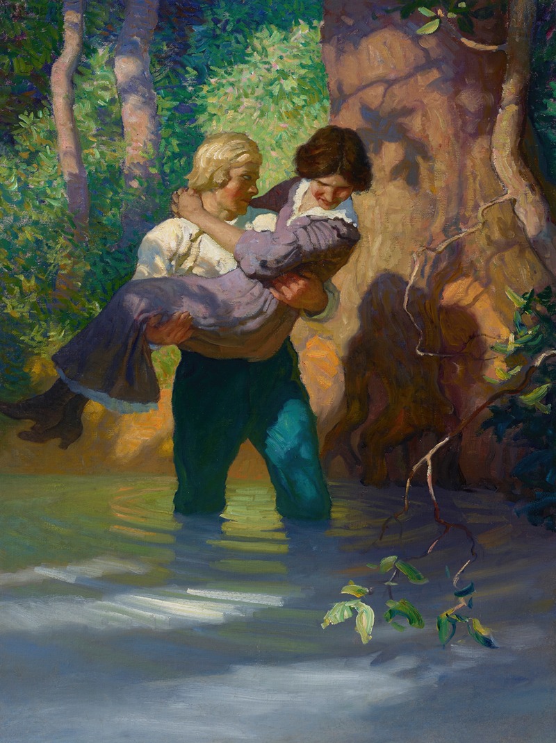 N. C. Wyeth - ‘Don’t let me fall,’ she begged…’