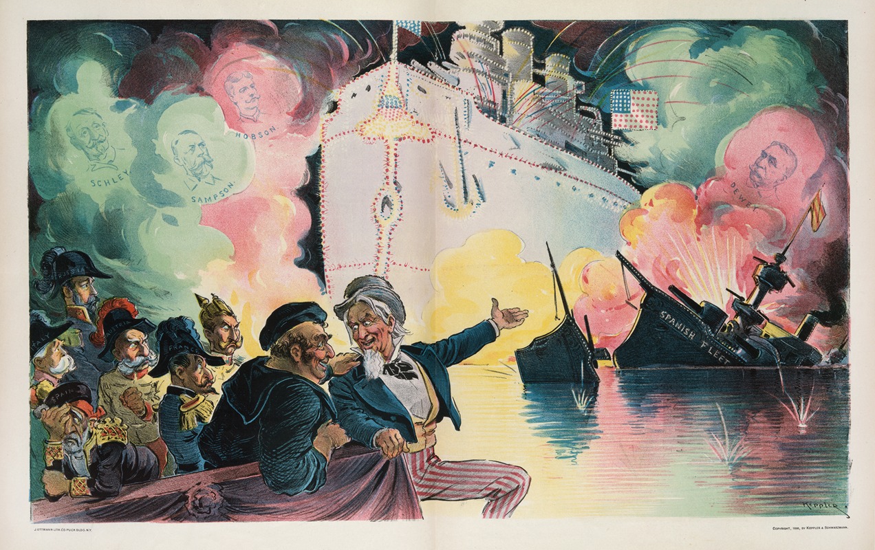 Udo Keppler - Celebrating July 4th, 1898 – ‘the triumph of the American battle-ship’