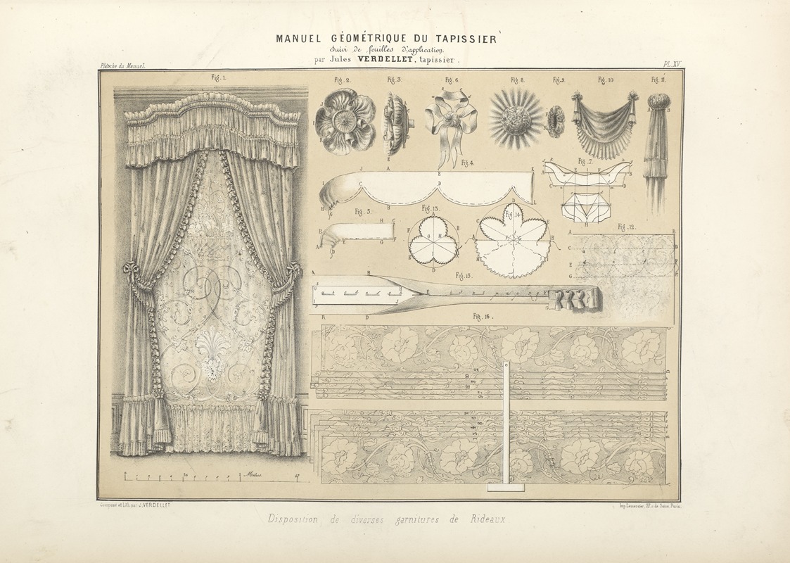 Jules Verdellet - Disposition de diverses garnitures de rideaux.