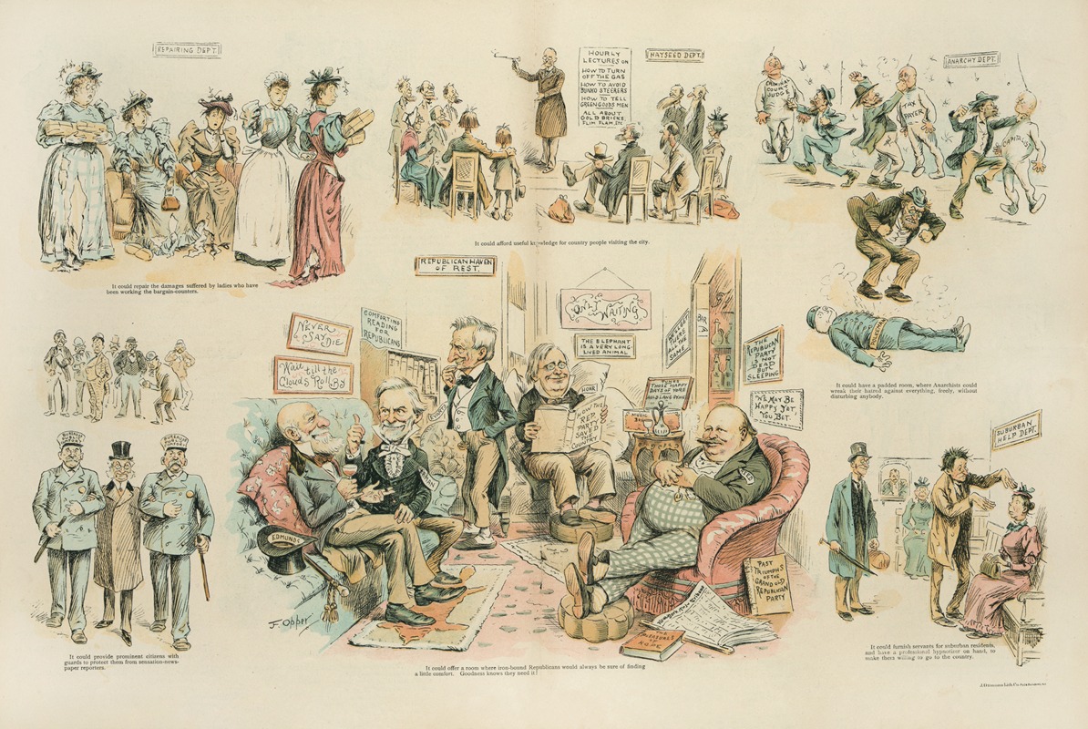 Frederick Burr Opper - A hint from the world’s fair – why not have a ‘bureau of public comfort’ in every large city