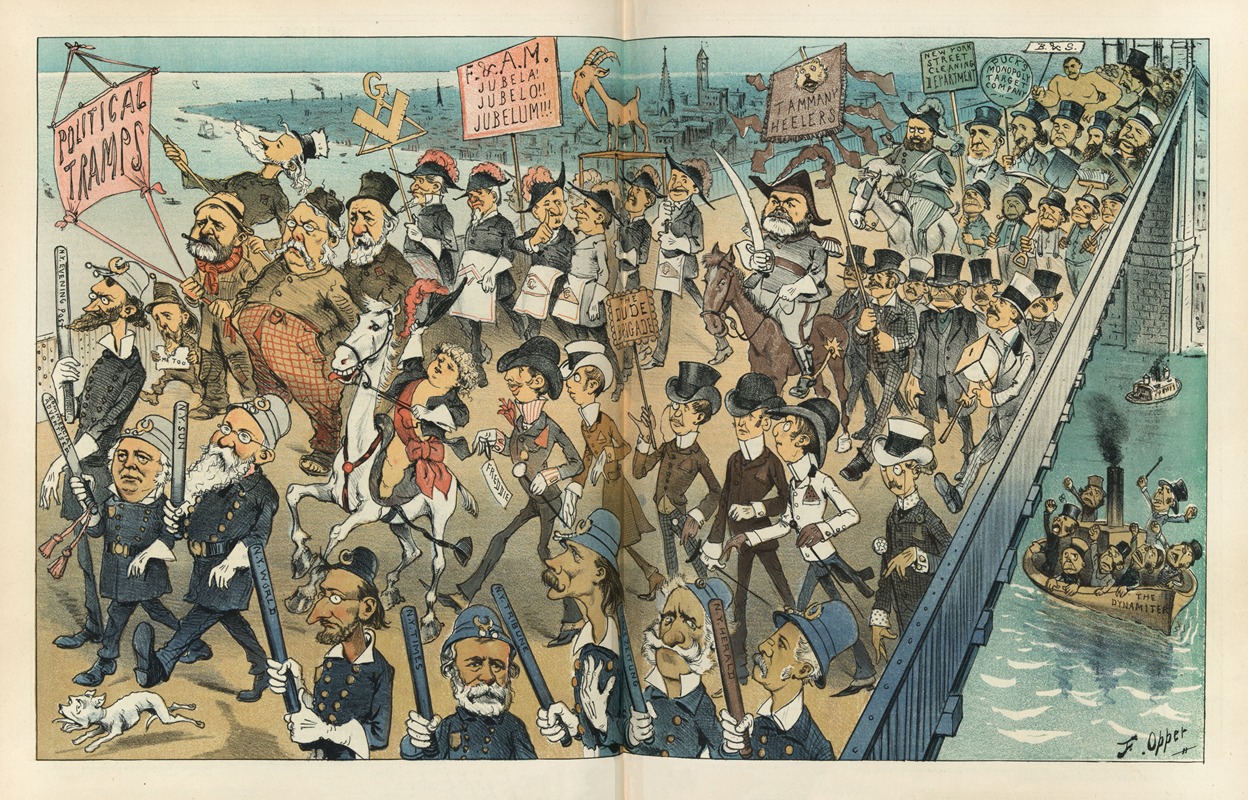 Frederick Burr Opper - The grand opening march over the Brooklyn Bridge