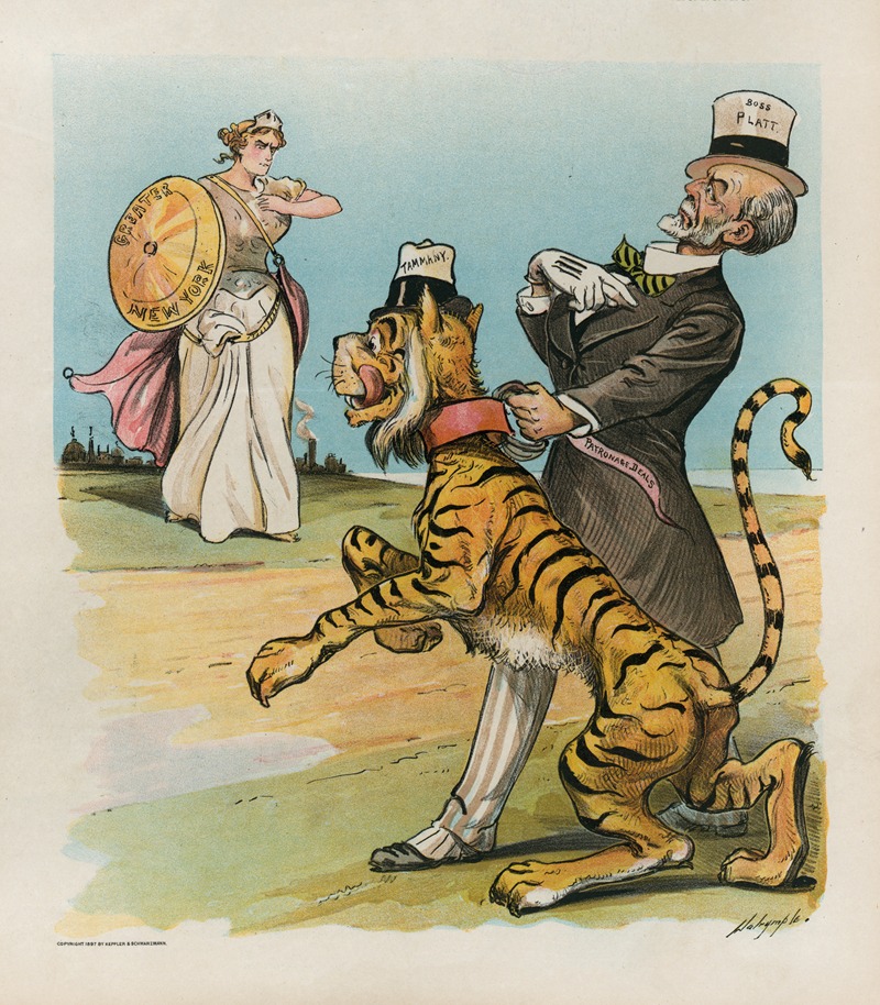 Louis Dalrymple - Accept me, or I’ll let loose the tiger!!!