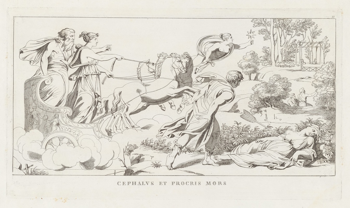 Giulio Romano - Cephalus et Procris Mors