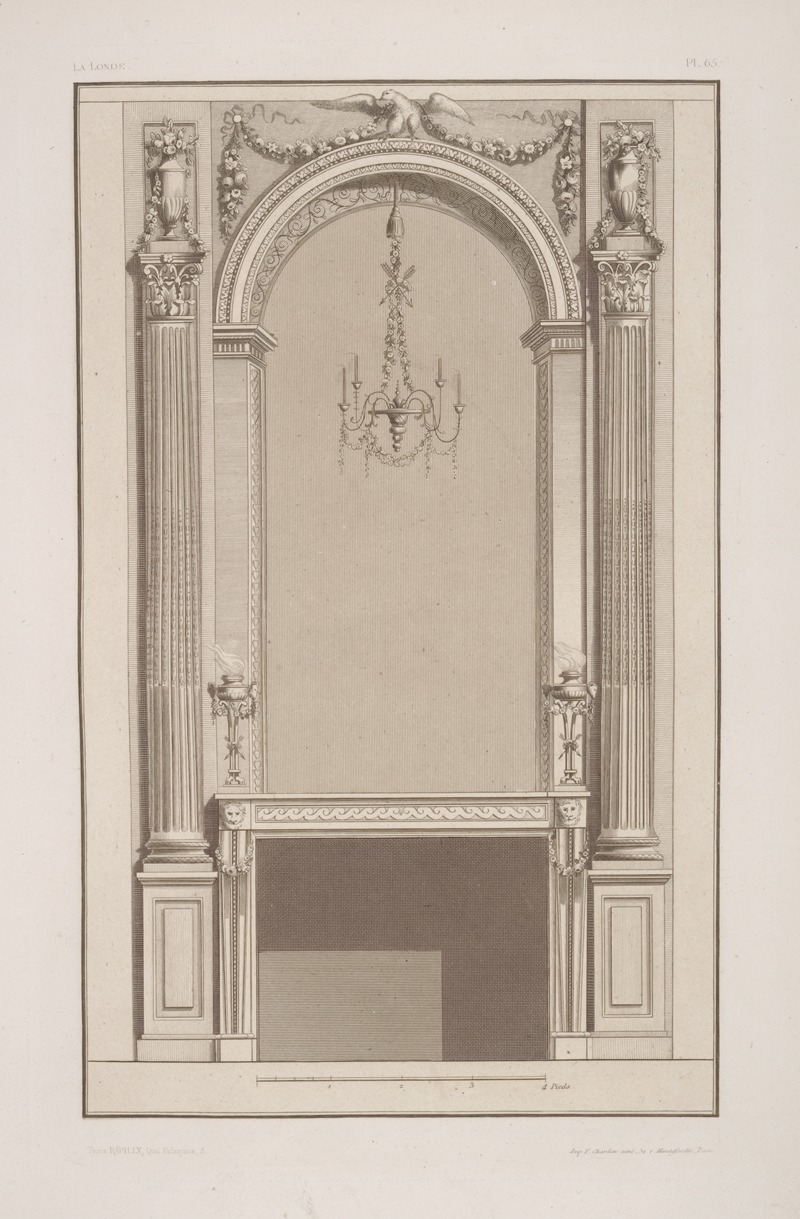 André-Charles Boulle - Design for a mantelpiece and arched wall niche