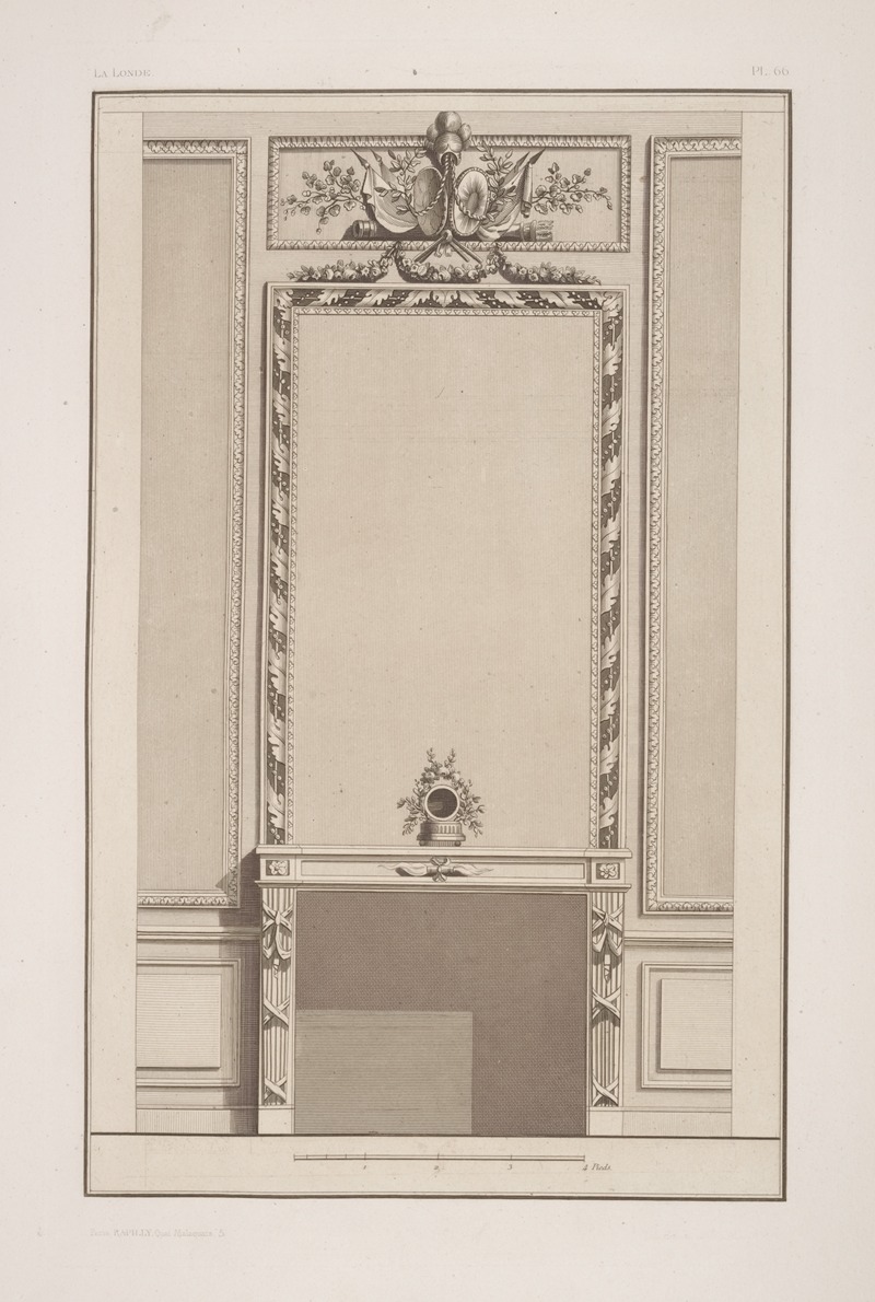 André-Charles Boulle - Design for mantelpiece and rectangular wall niche