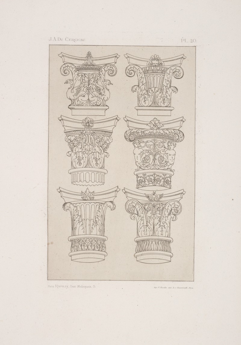 André-Charles Boulle - Six designs for capitals.