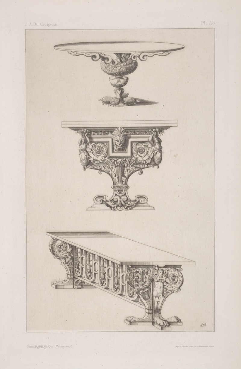 André-Charles Boulle - Three designs for tables.