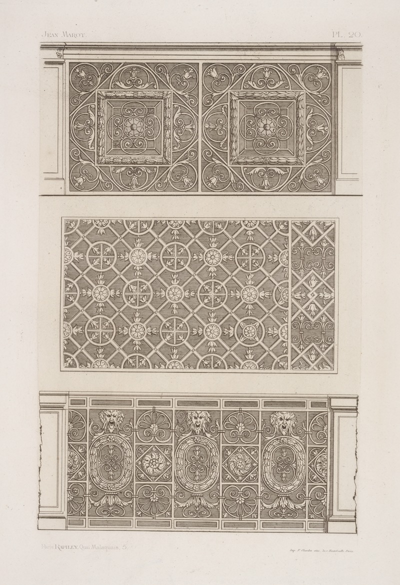 André-Charles Boulle - Three designs for wall panels