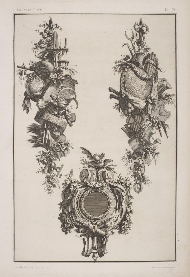 André-Charles Boulle - Three designs of heraldic constructions