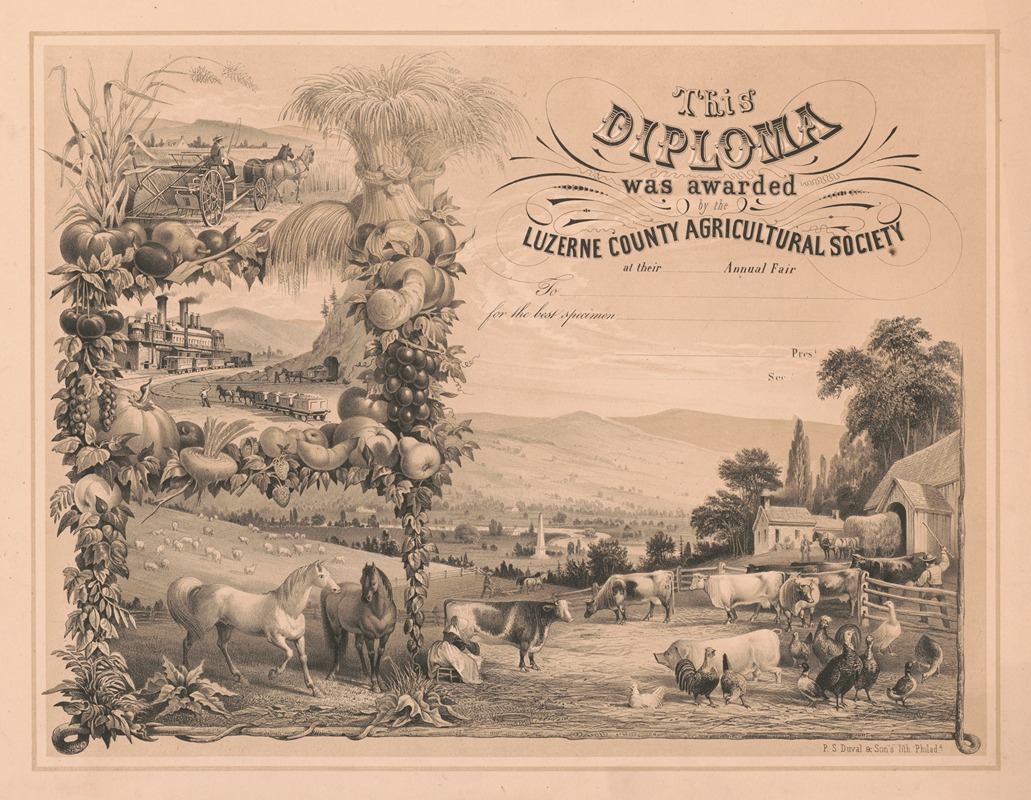 James Fuller Queen - This diploma was awarded by the Luzerne County Agricultural Society at their annual fair