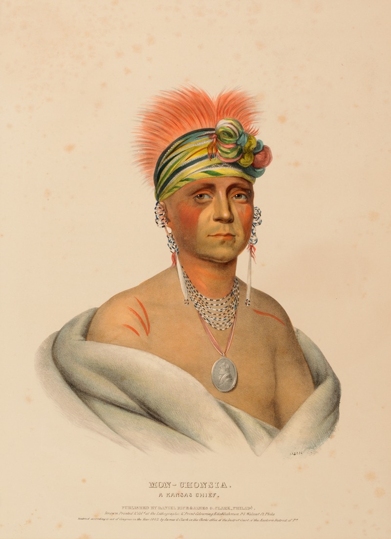 Charles Bird King - Mon-Chonsia. A Kansas Chief
