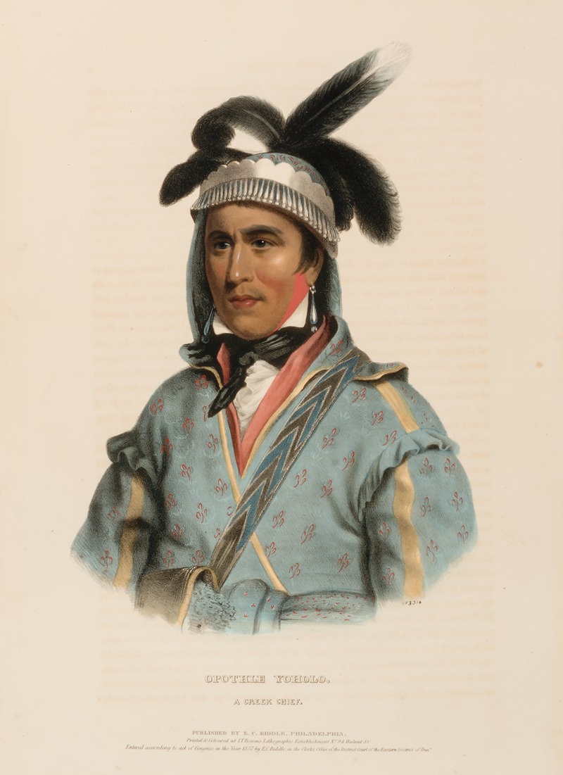 Charles Bird King - Opothle Yoholo. A Creek Chief