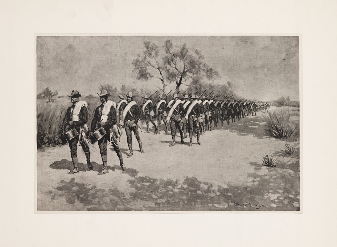 Frederic Remington - A practice march in Texas