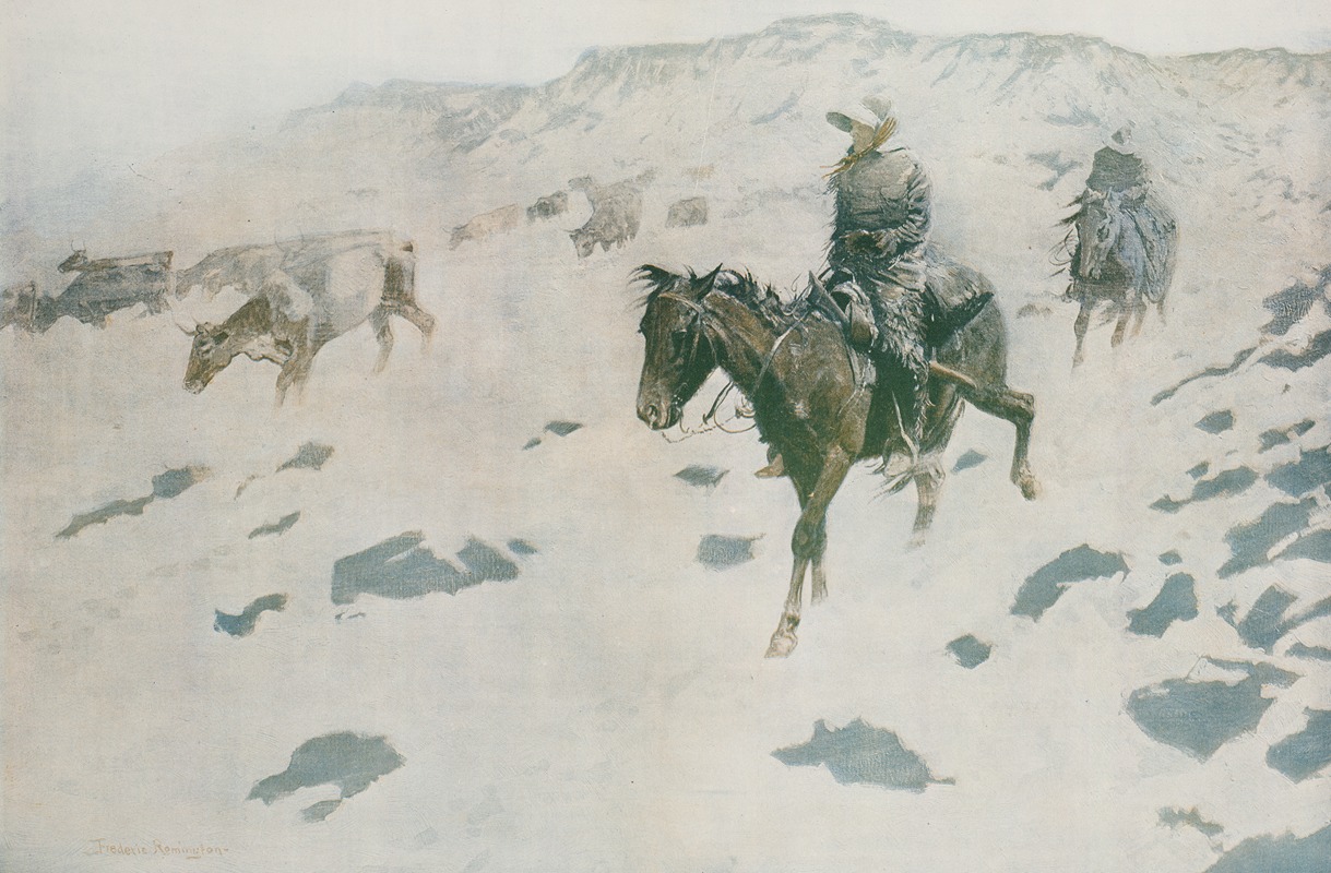 Frederic Remington - Drifting before the storm