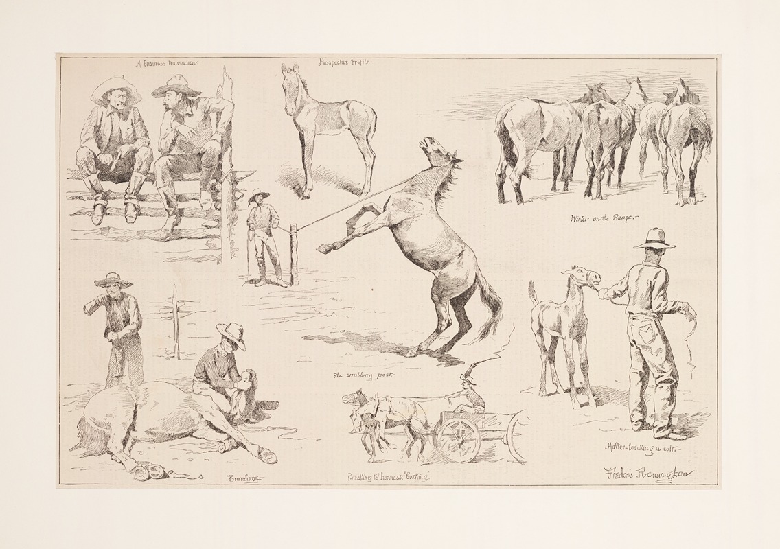 Frederic Remington - Horse raising in the northwest