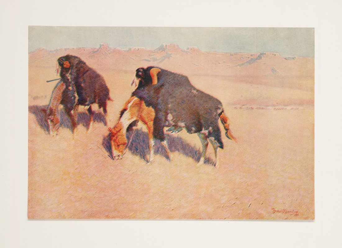 Frederic Remington - Indians simulating buffalo