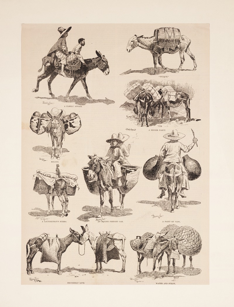 Frederic Remington - Mexican burros