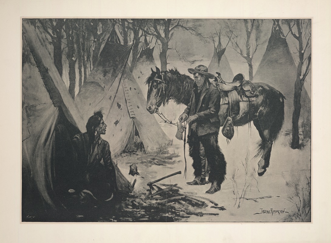 Frederic Remington - On the Cattle Range–‘What’s the Show for a Christmas Dinner, Chief