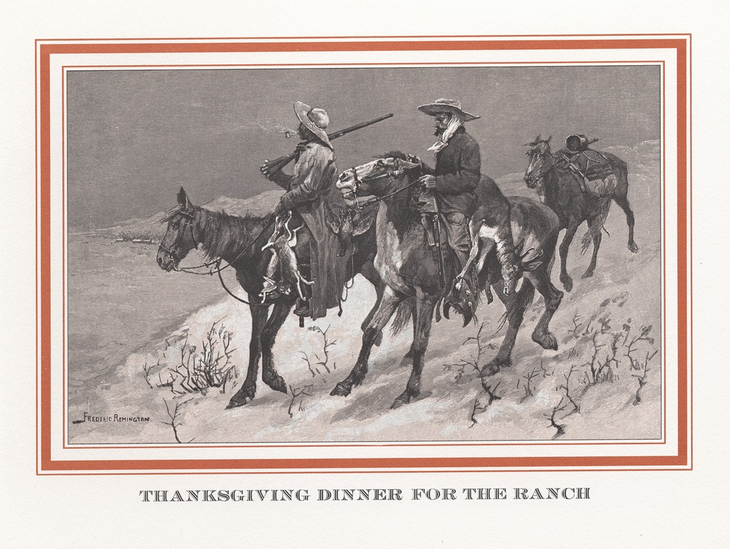 Frederic Remington - Thanksgiving dinner for the ranch