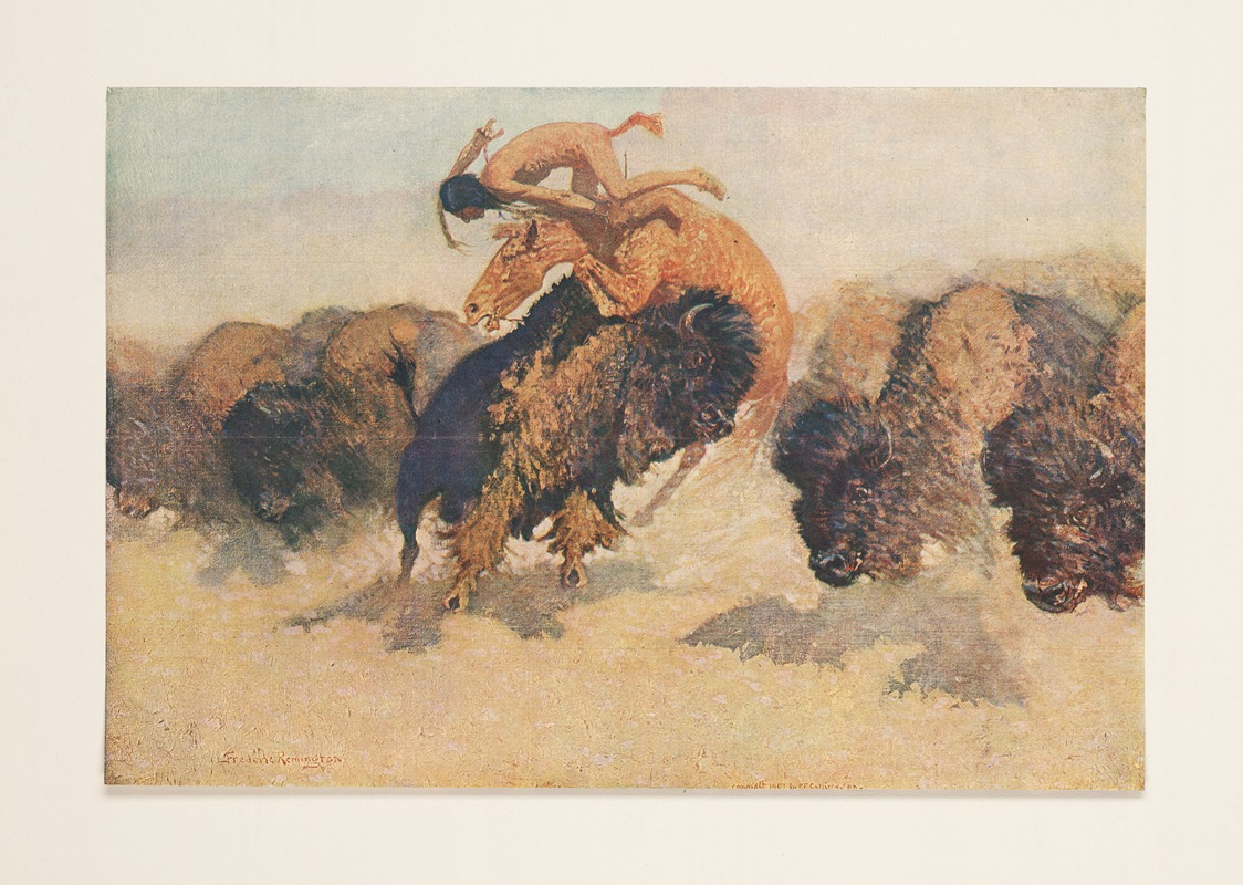Frederic Remington - The buffalo runner