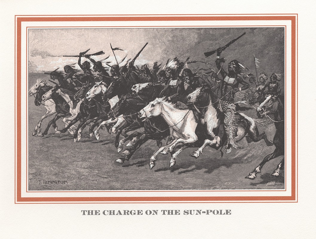 Frederic Remington - The charging on the sun-pole