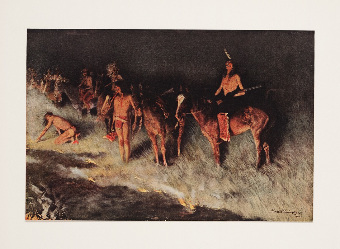 Frederic Remington - The grass fire