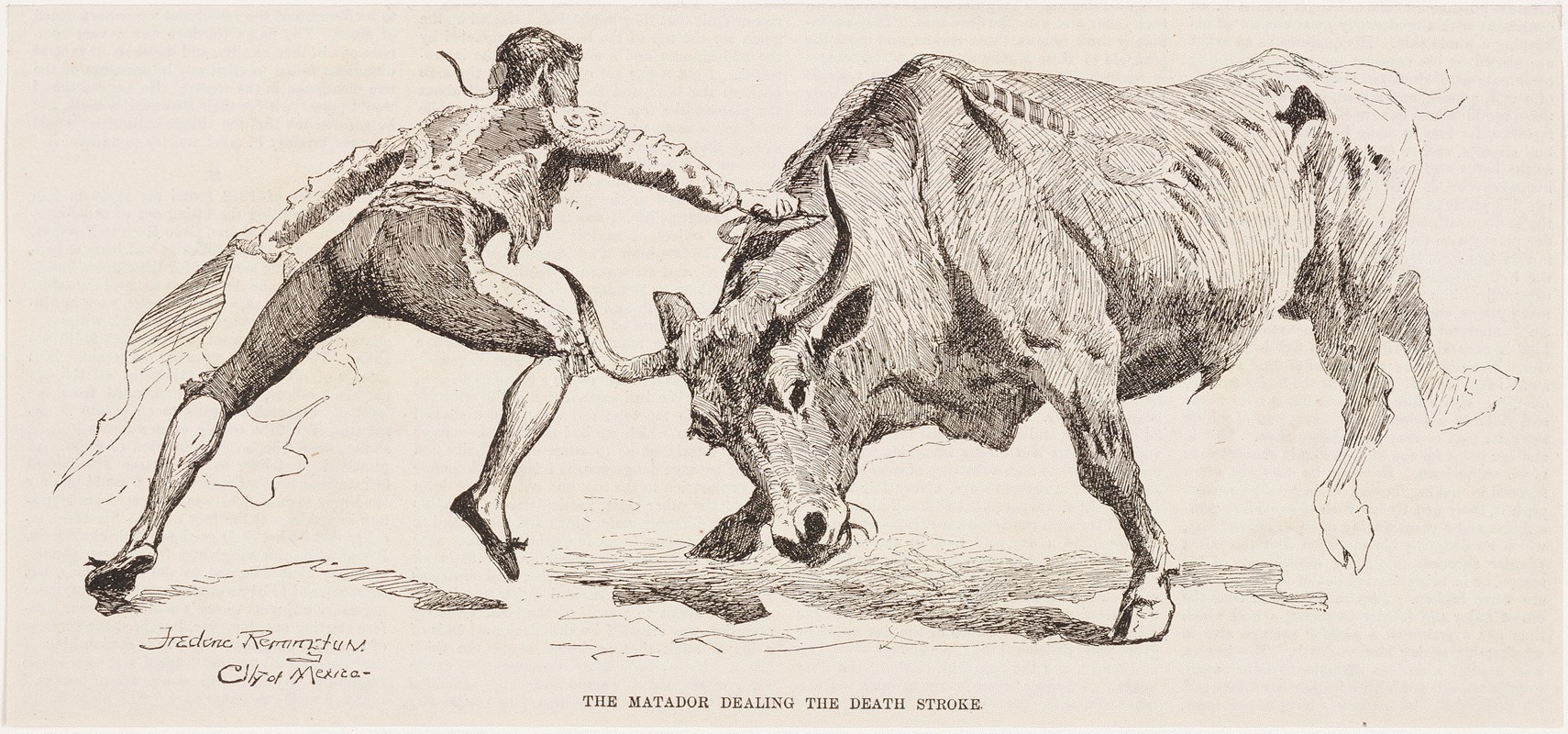 Frederic Remington - The matador dealing the death stroke